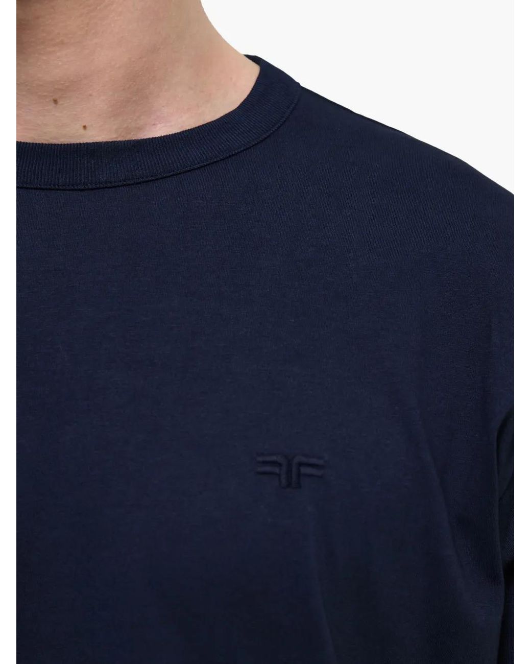 Fursac Blue Logo-Embroidered T-Shirt for men