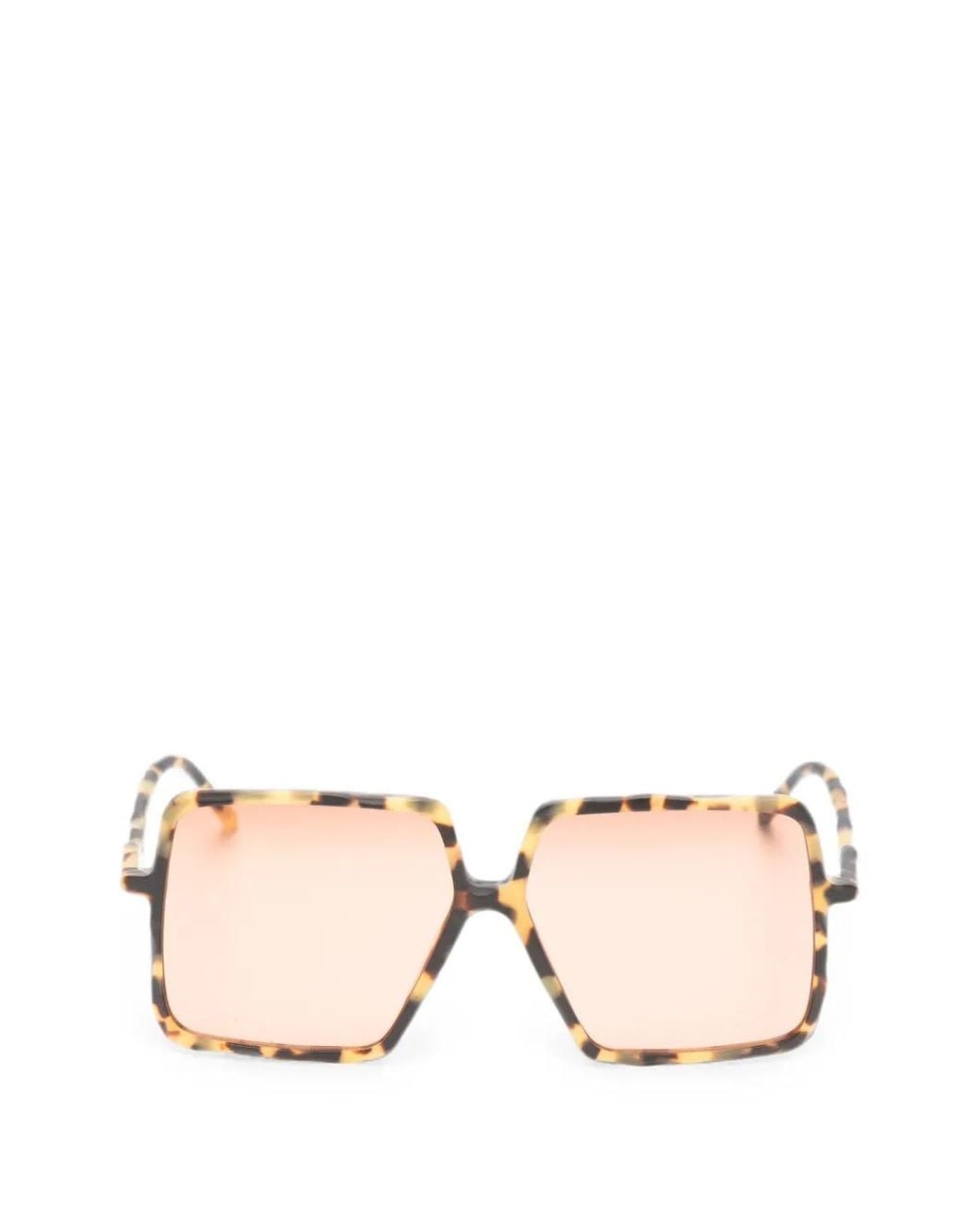 Kuboraum Natural Tortoiseshell-Effect Wavy-Arm Sunglasses