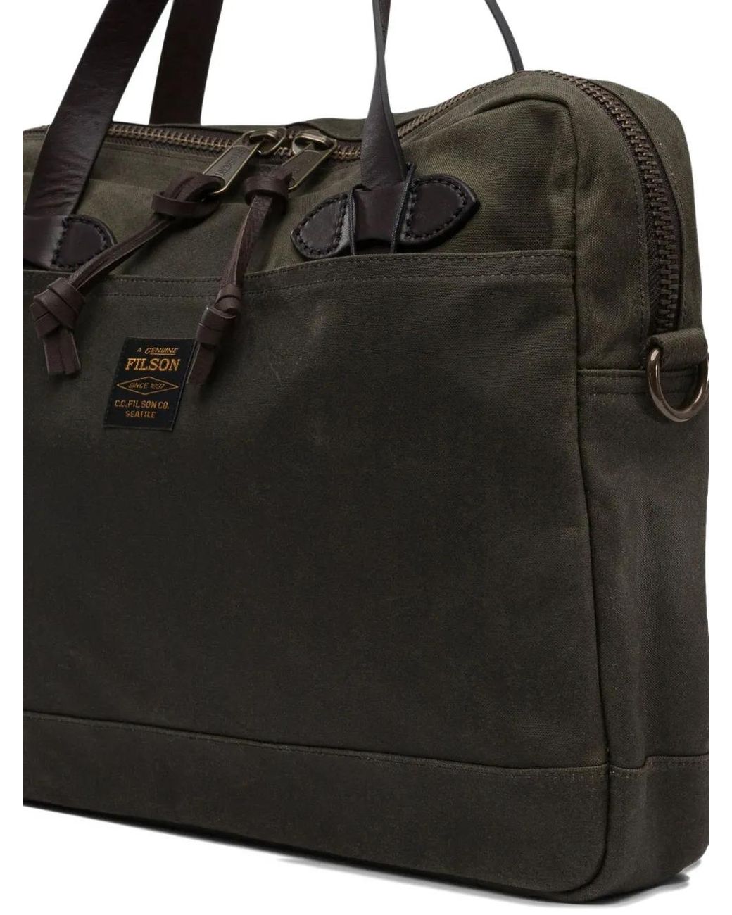 Filson Black Logo-Patch Cotton Shoulder Bag for men