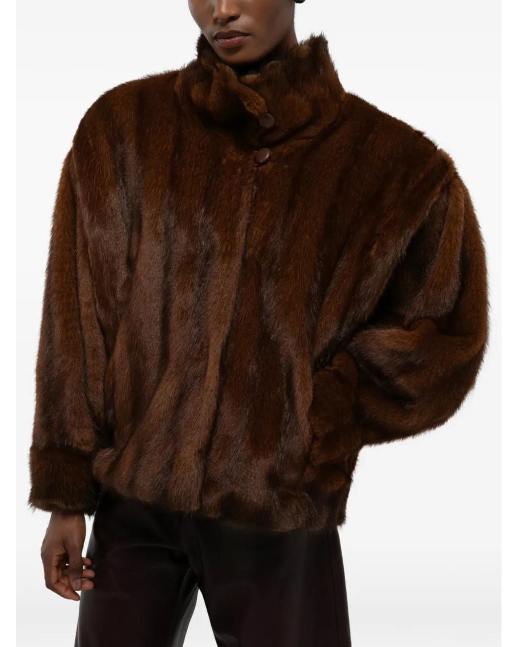 DUCIE Brown Katja Faux-Fur Jacket