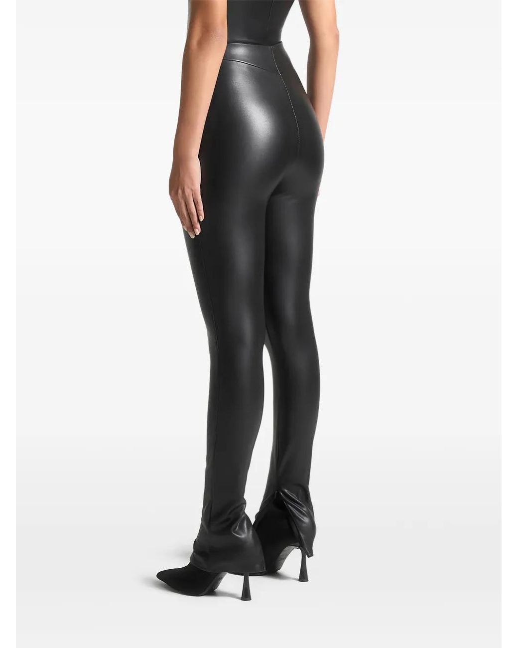 Manière De Voir Black Leather Leggings
