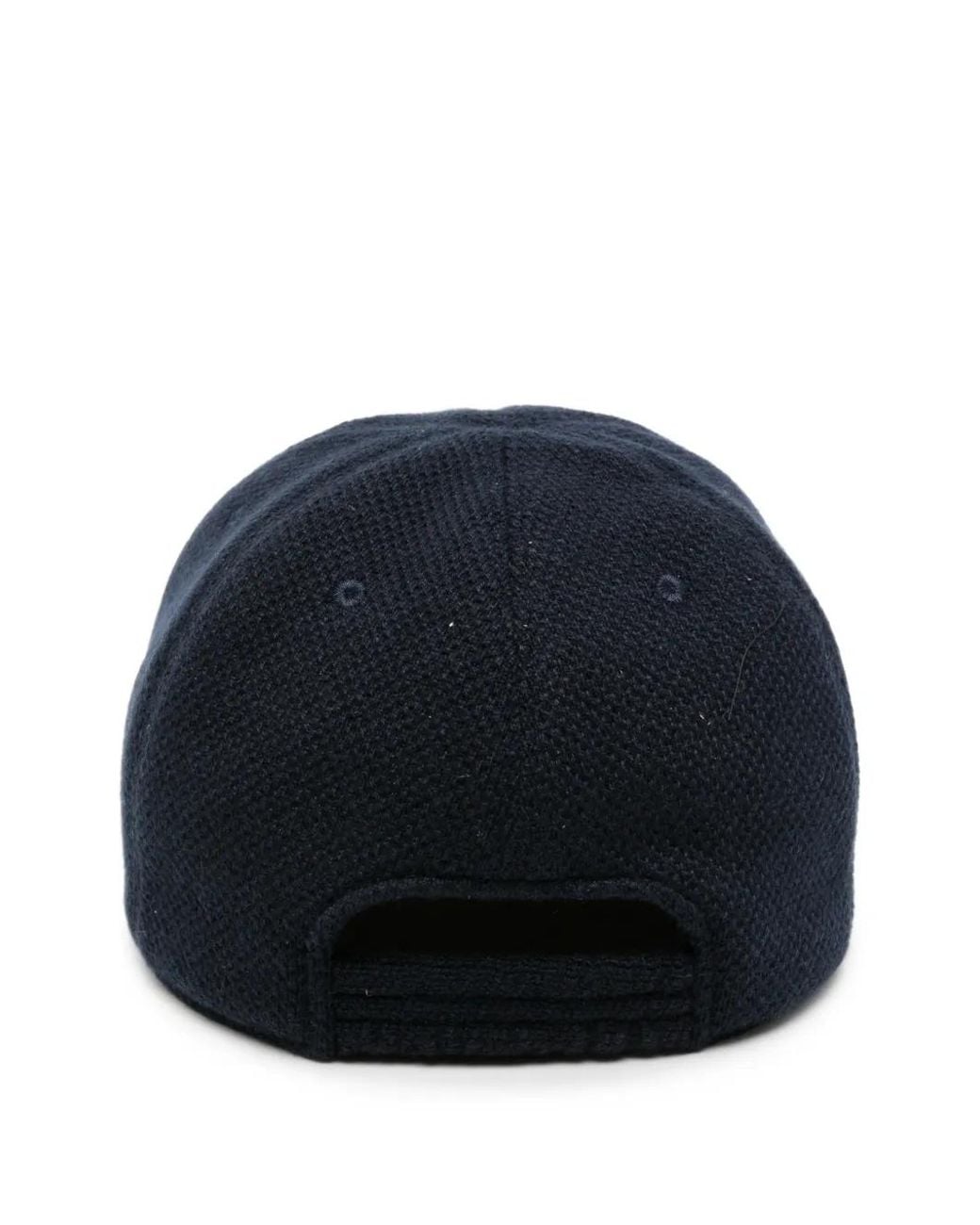 Kiton Blue Waffle-Knit Baseball Cap for men