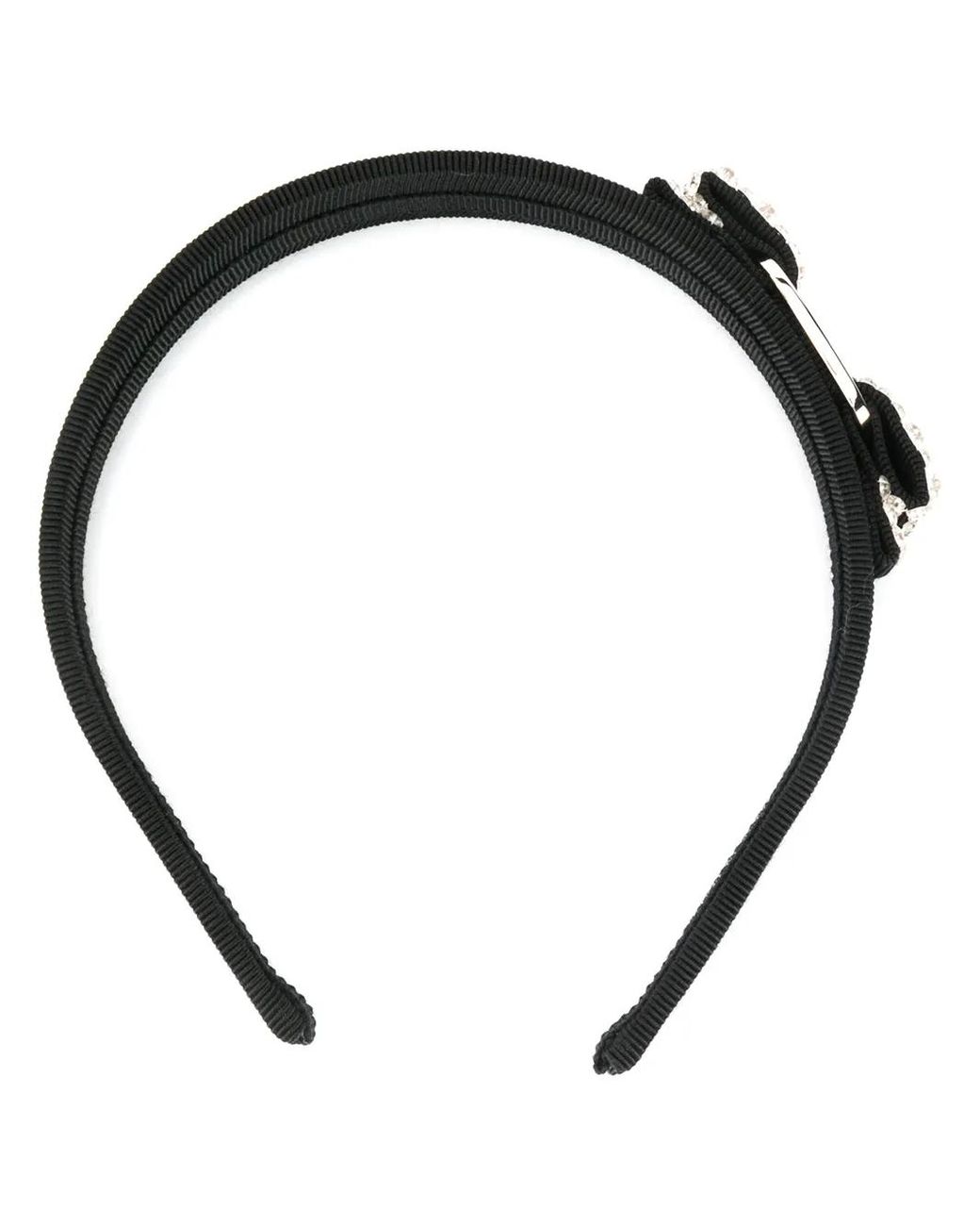 Ferragamo Black Embellished Vara Head Band