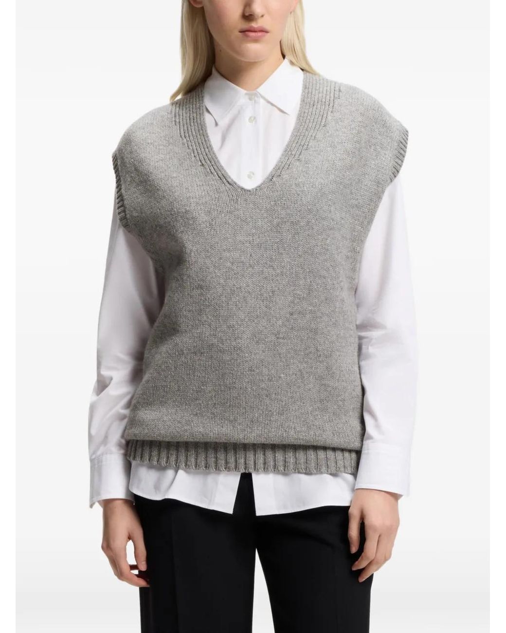 Chaleco con cuello en V HUGO de color Gray