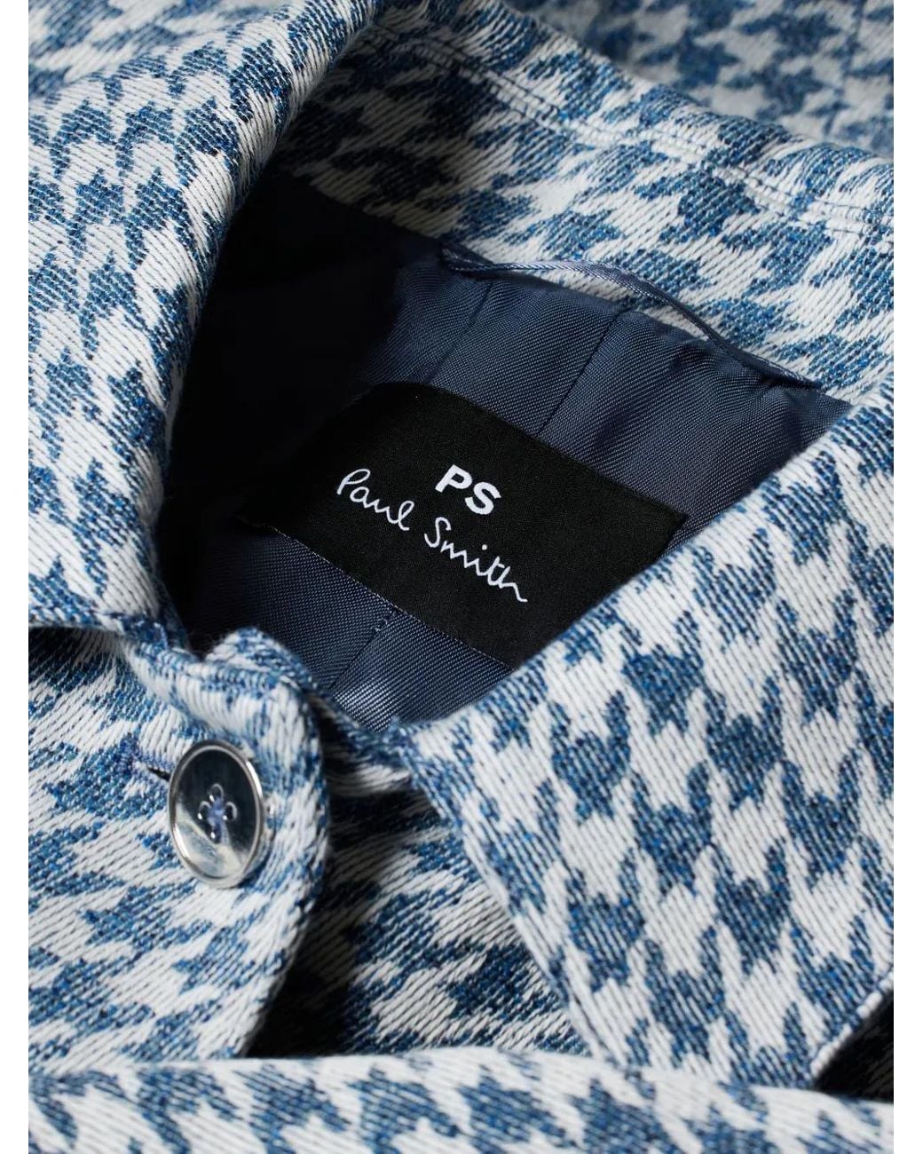Paul Smith Blue Houndstooth-Pattern Jacket