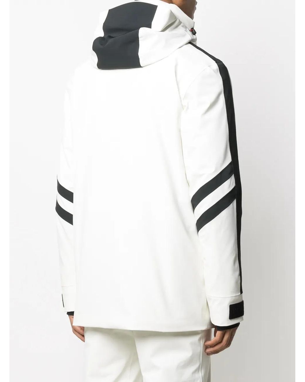 Perfect Moment White Side Stripe Detail Hooded Jacket for men