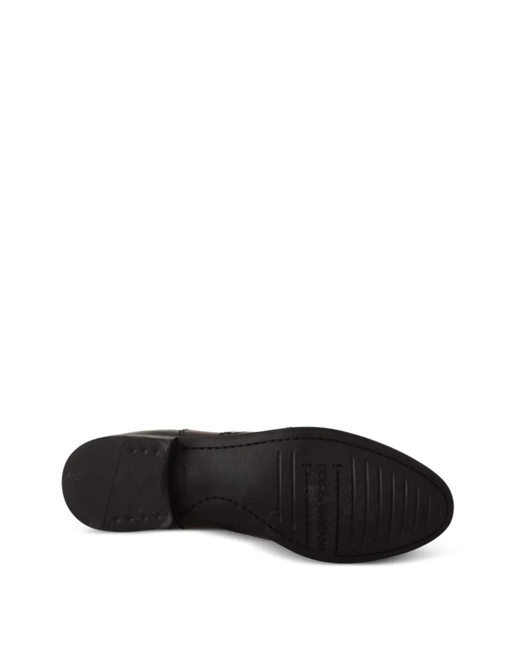Dolce & Gabbana Black Brogue-Detail Chelsea Boots