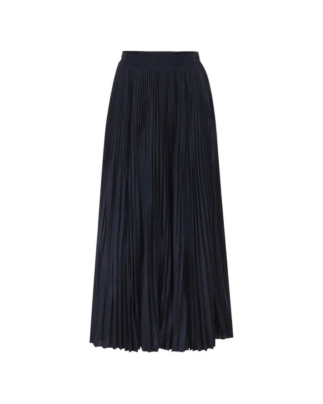 Weekend by Maxmara Blue Plissé-Effect Midi Skirt
