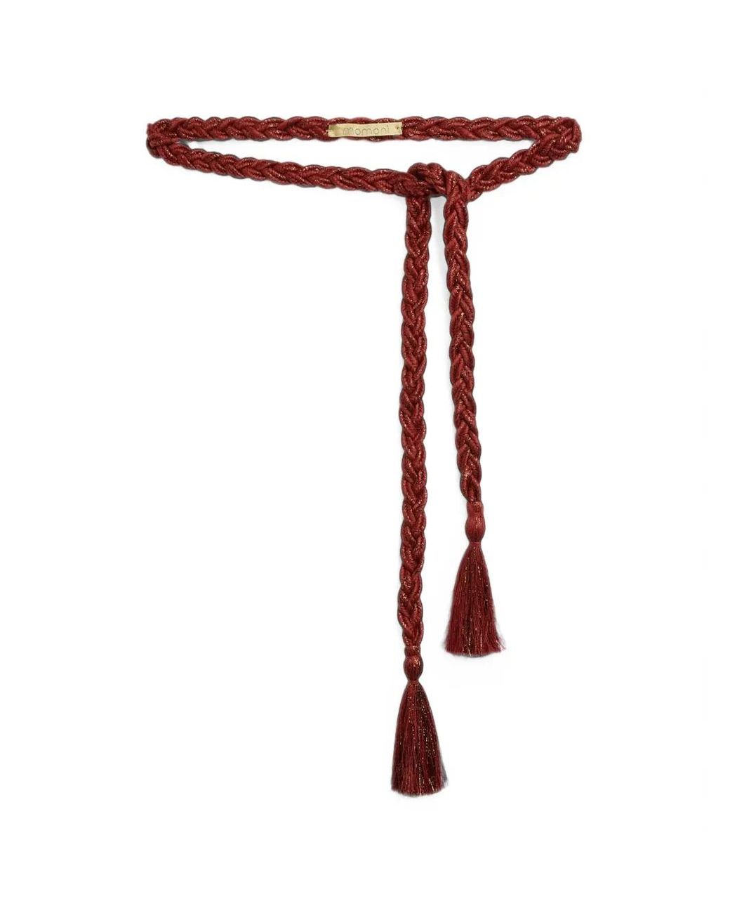 Momoní Red Chiuha Braided Tassel-Detail Belt