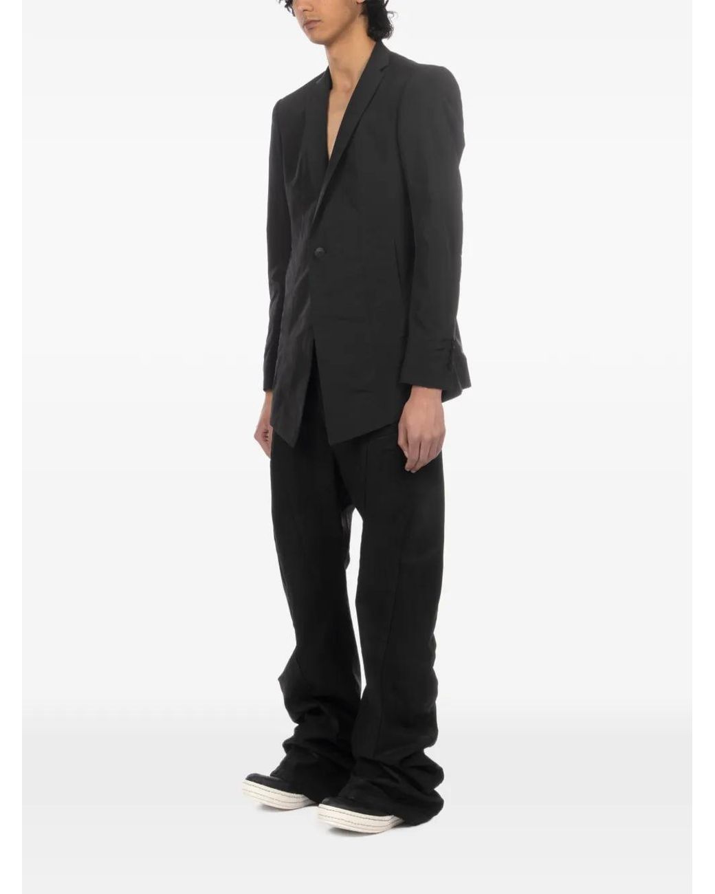 Julius Black Layered Tailored Single-Breasted Coat for men