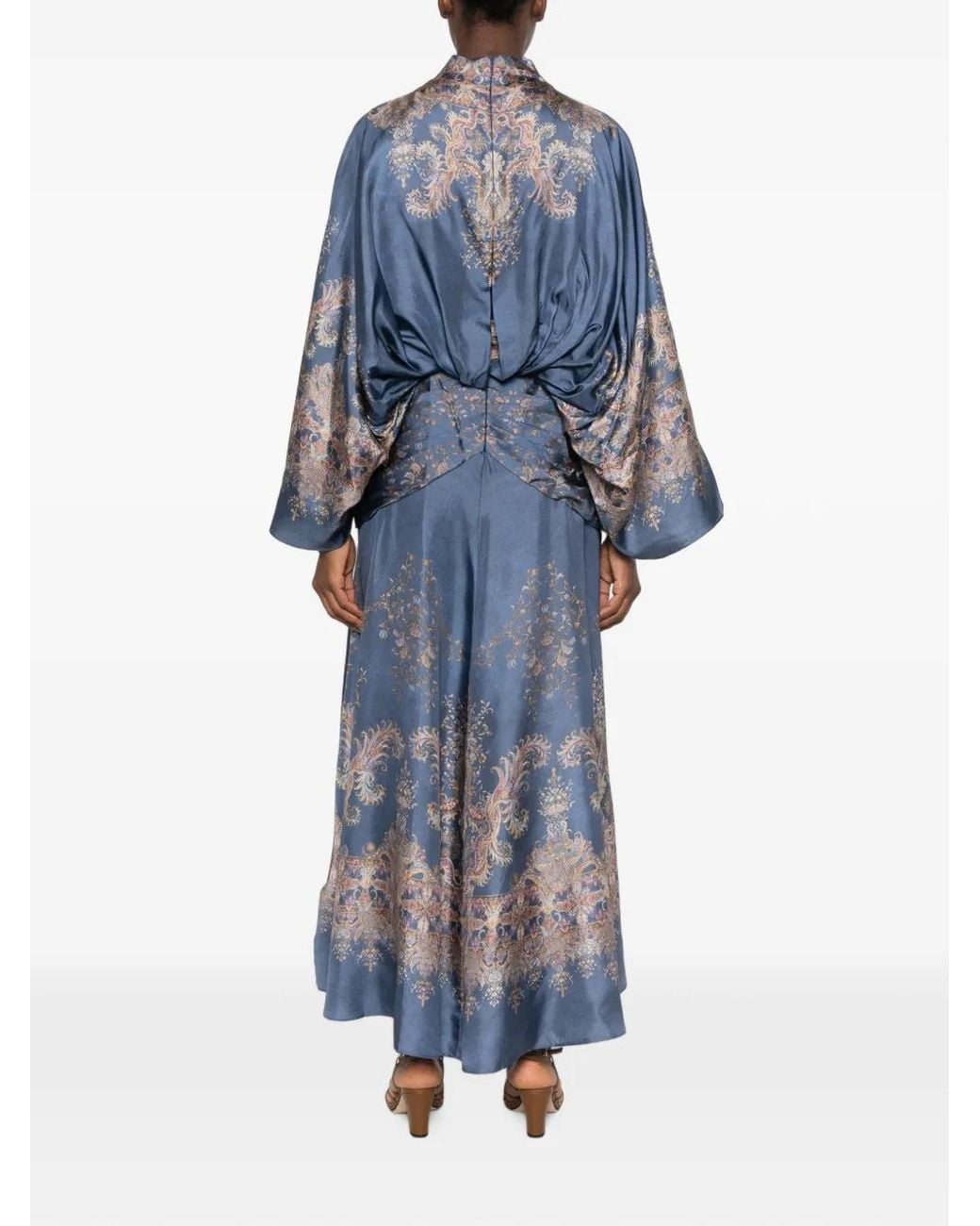 Zimmermann Blue Valiant Batwing Gown