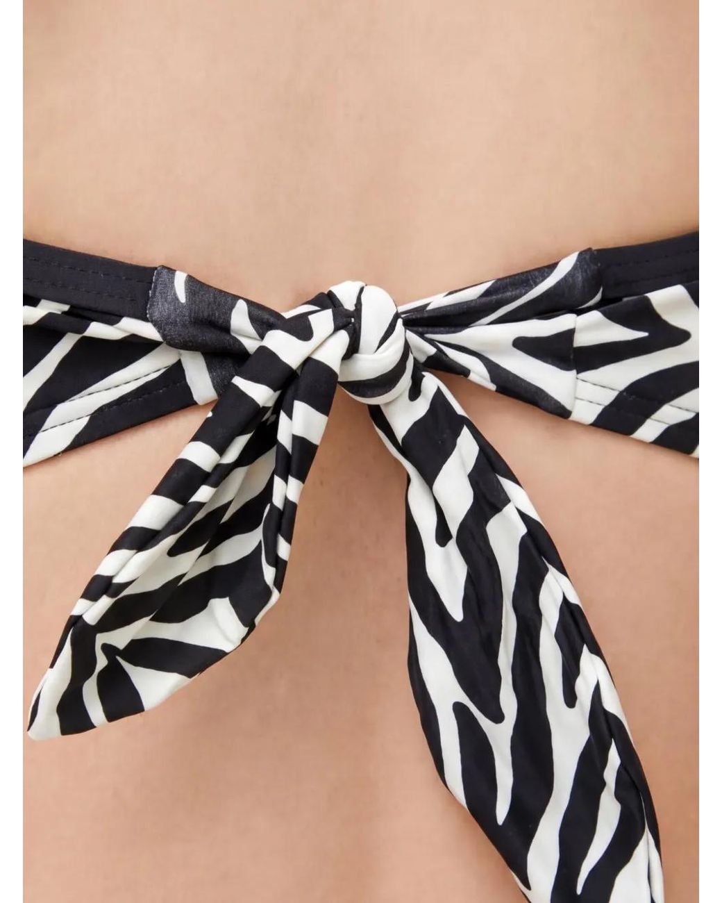 Kate Spade Black Zebra-Pattern Bikini Top