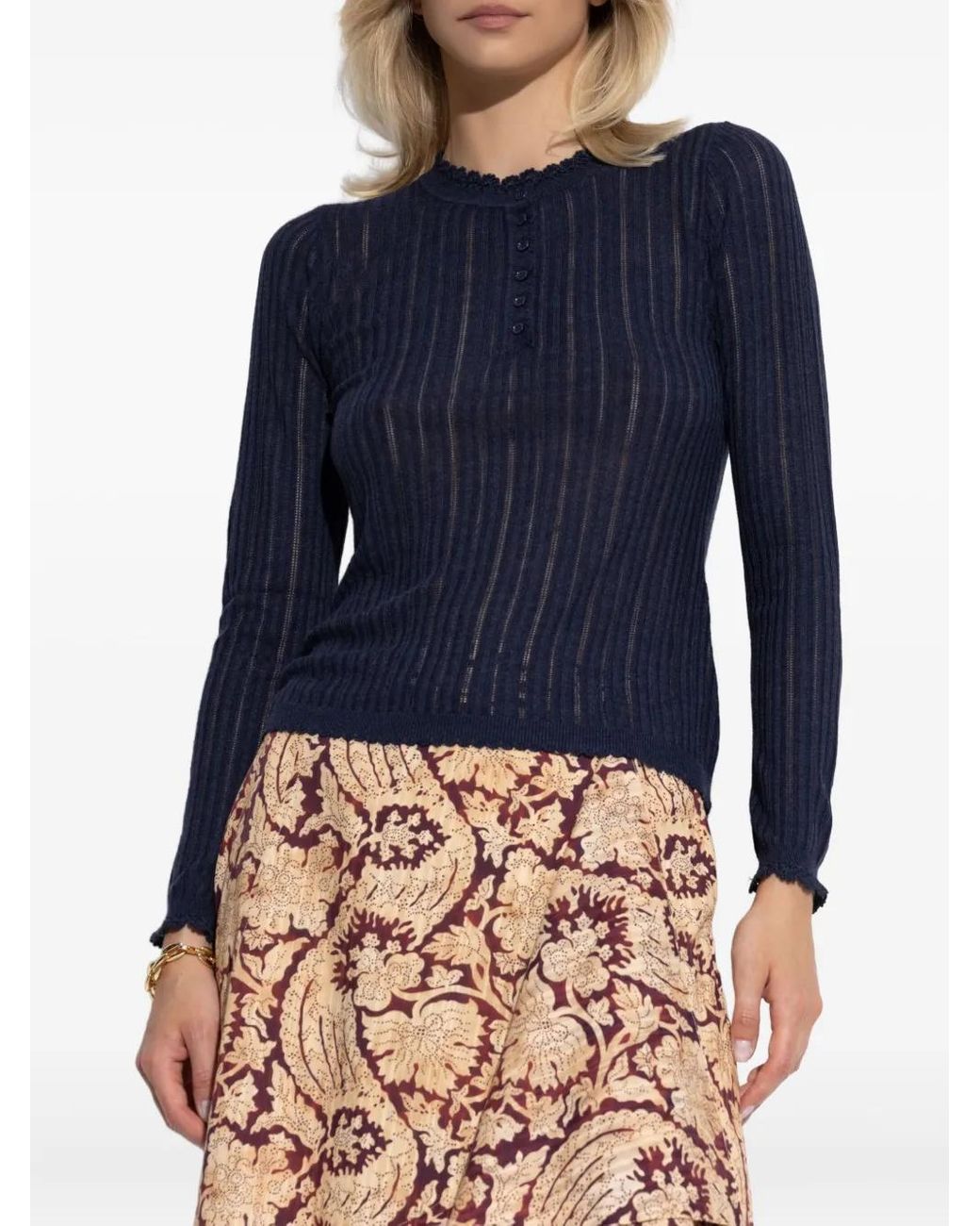 Ulla Johnson Blue Top "Delia"