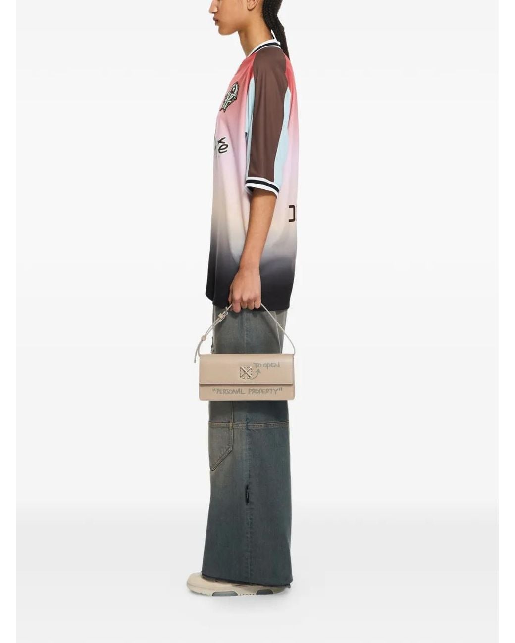Off-White c/o Virgil Abloh White Jitney 1.0 Leather Shoulder Bag