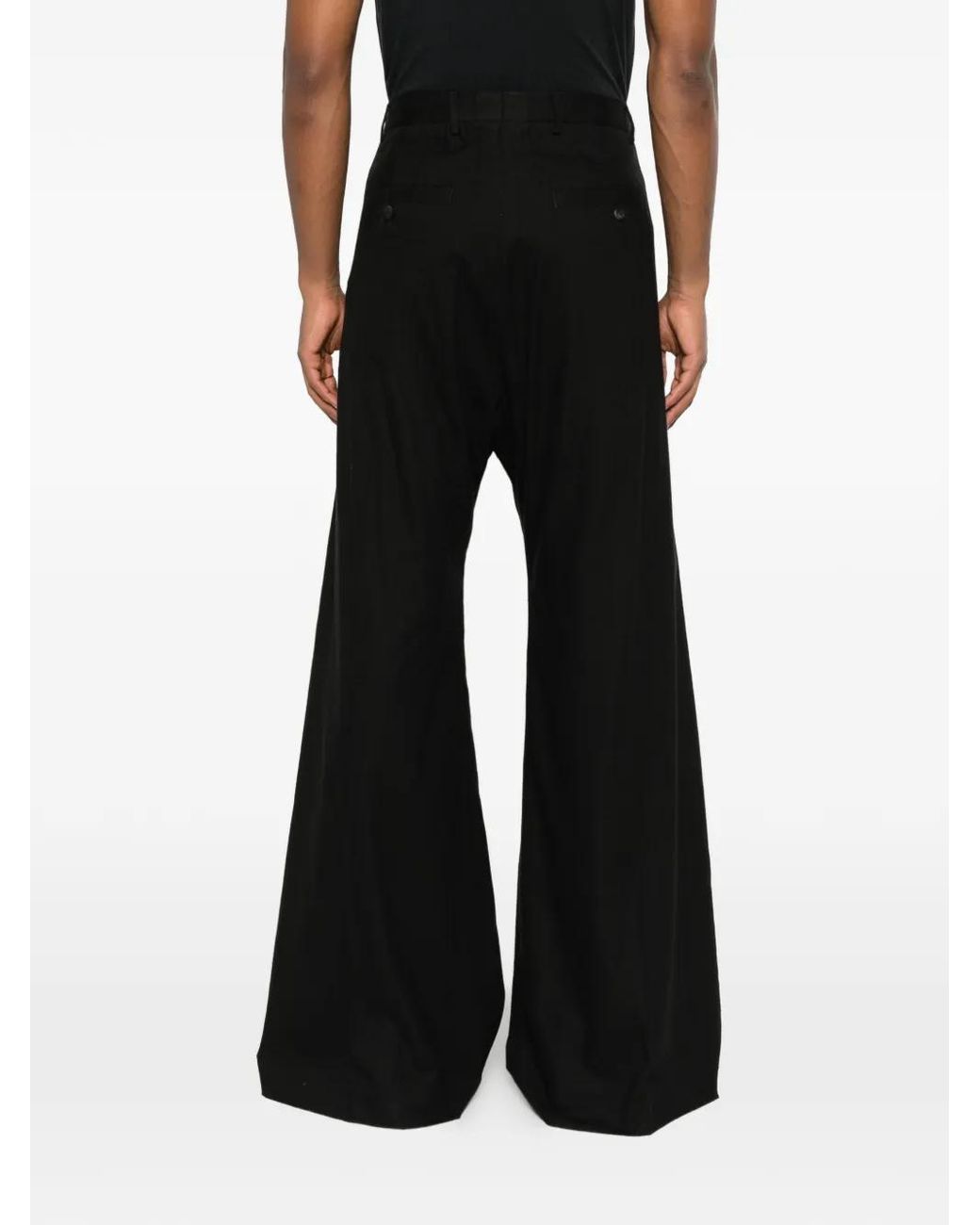 Rick Owens Black Zip Cotton Trousers for men