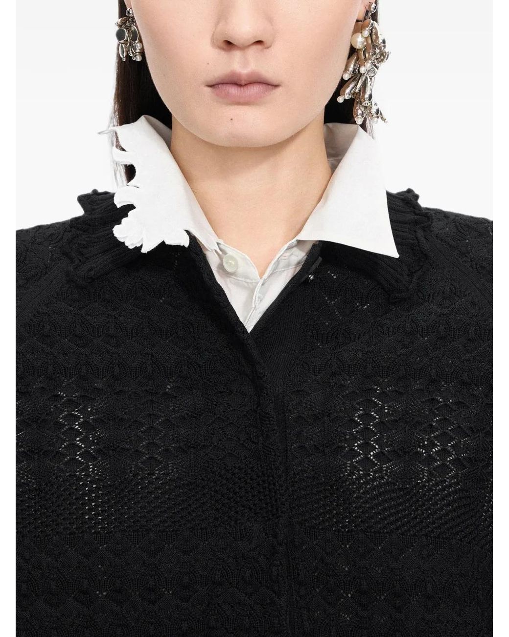 JNBY Black Jacquard-Raglan Polo Top