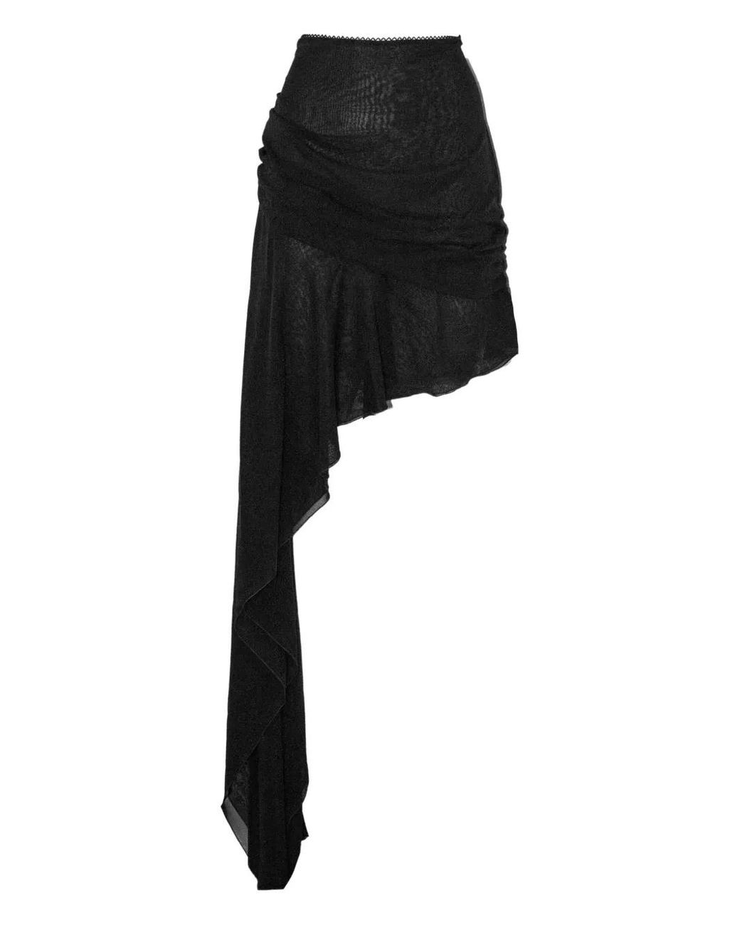 ANDAMANE Asymmetrische Mini-Rok in het Black