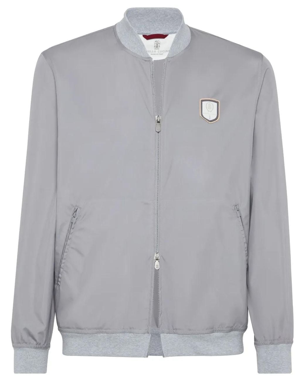 Brunello Cucinelli Gray Tennis Badge Sweatshirt for men