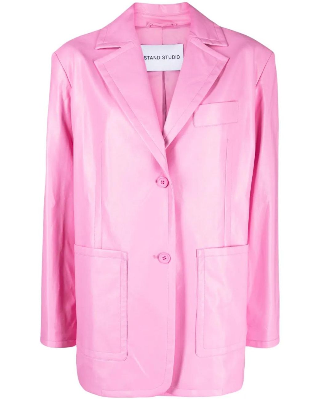 Stand Studio Pink Keeva Double-Breasted Blazer