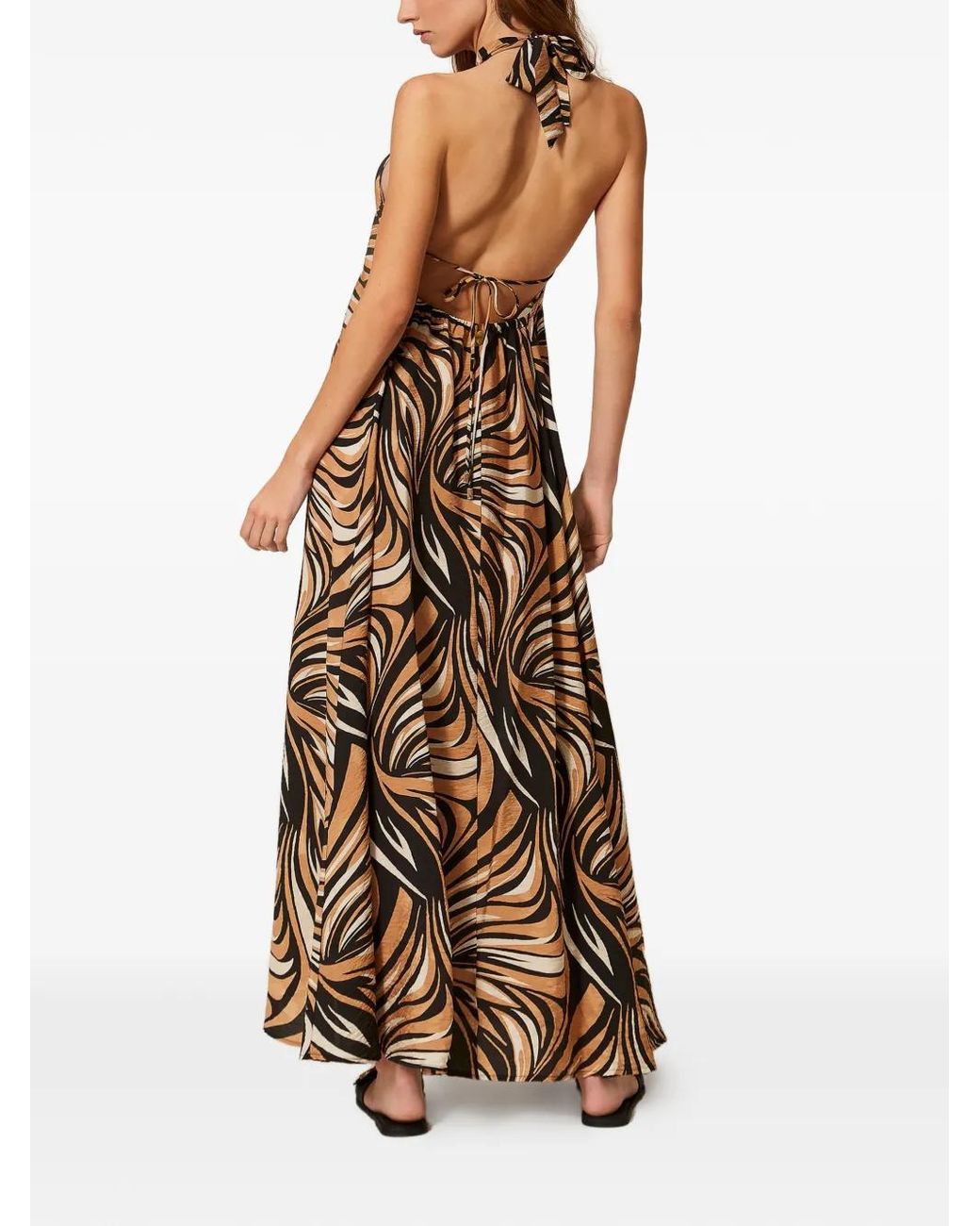 Twinset Natural Graphic-Print Maxi Dress