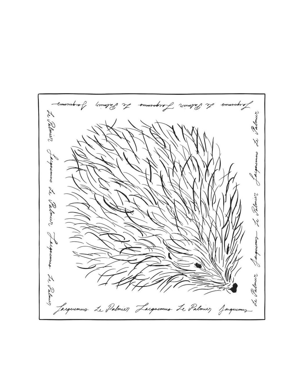 Jacquemus White Hedgehog-Print Scarf