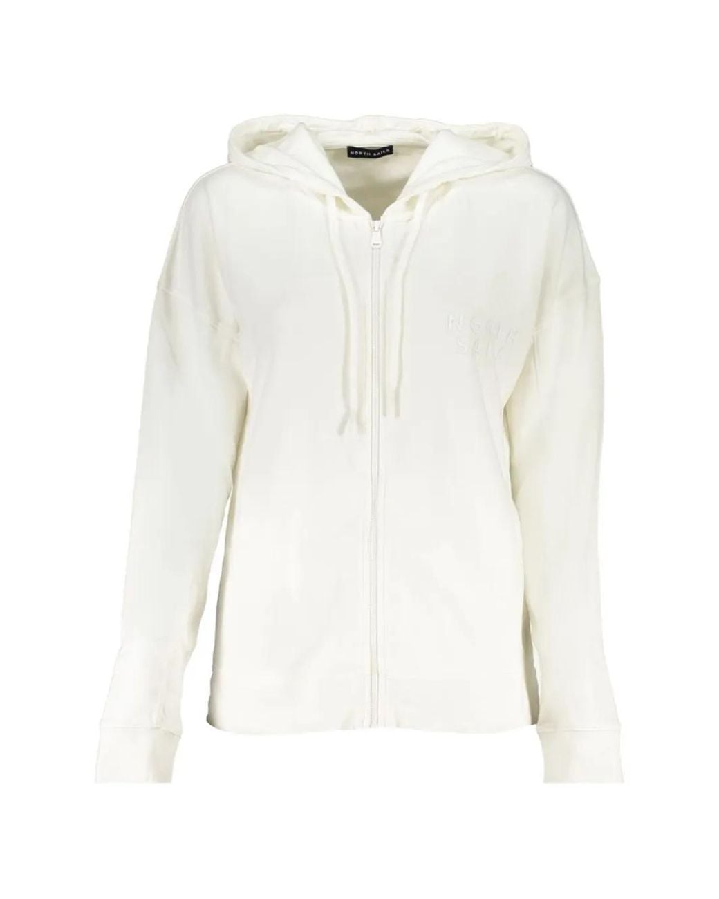 North Sails White Logo-Embroidered Zip-Fastening Sweatshirt