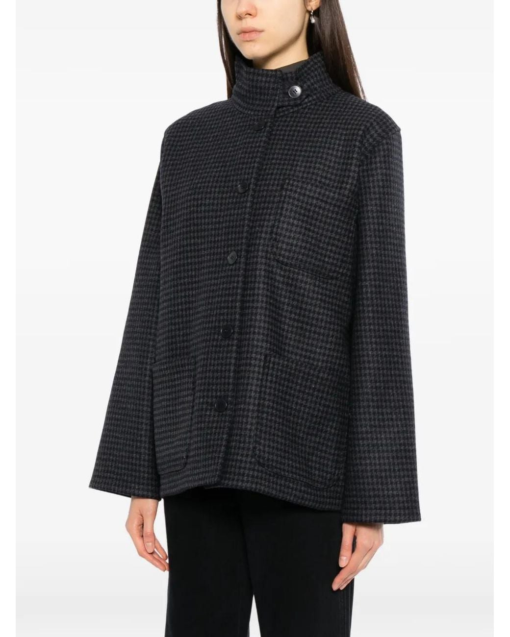 agnès b. Houndstooth-Pattern Jacket in Black | Lyst