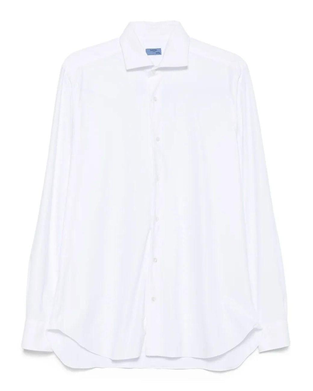 Barba Napoli White Long-Sleeve Button-Up Shirt for men