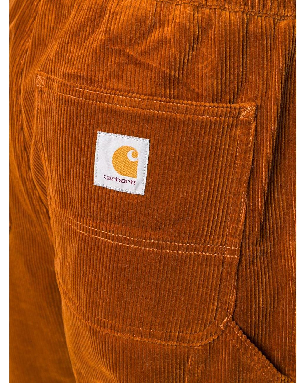 Carhartt WIP Elasticated Corduroy Trousers in Orange for Men | Lyst