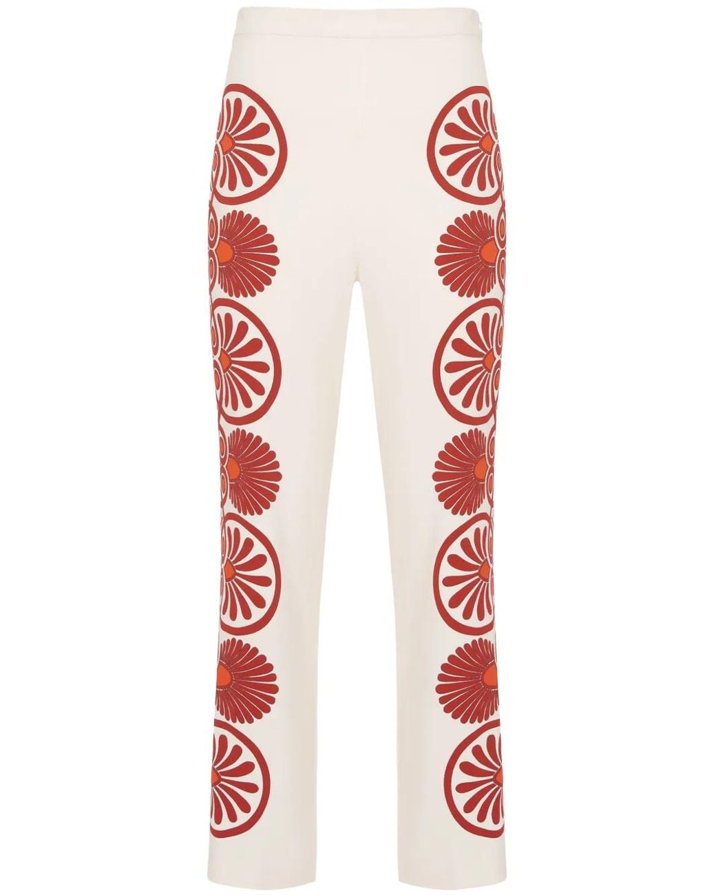 LaDoubleJ Red Patterned Stretch Trousers