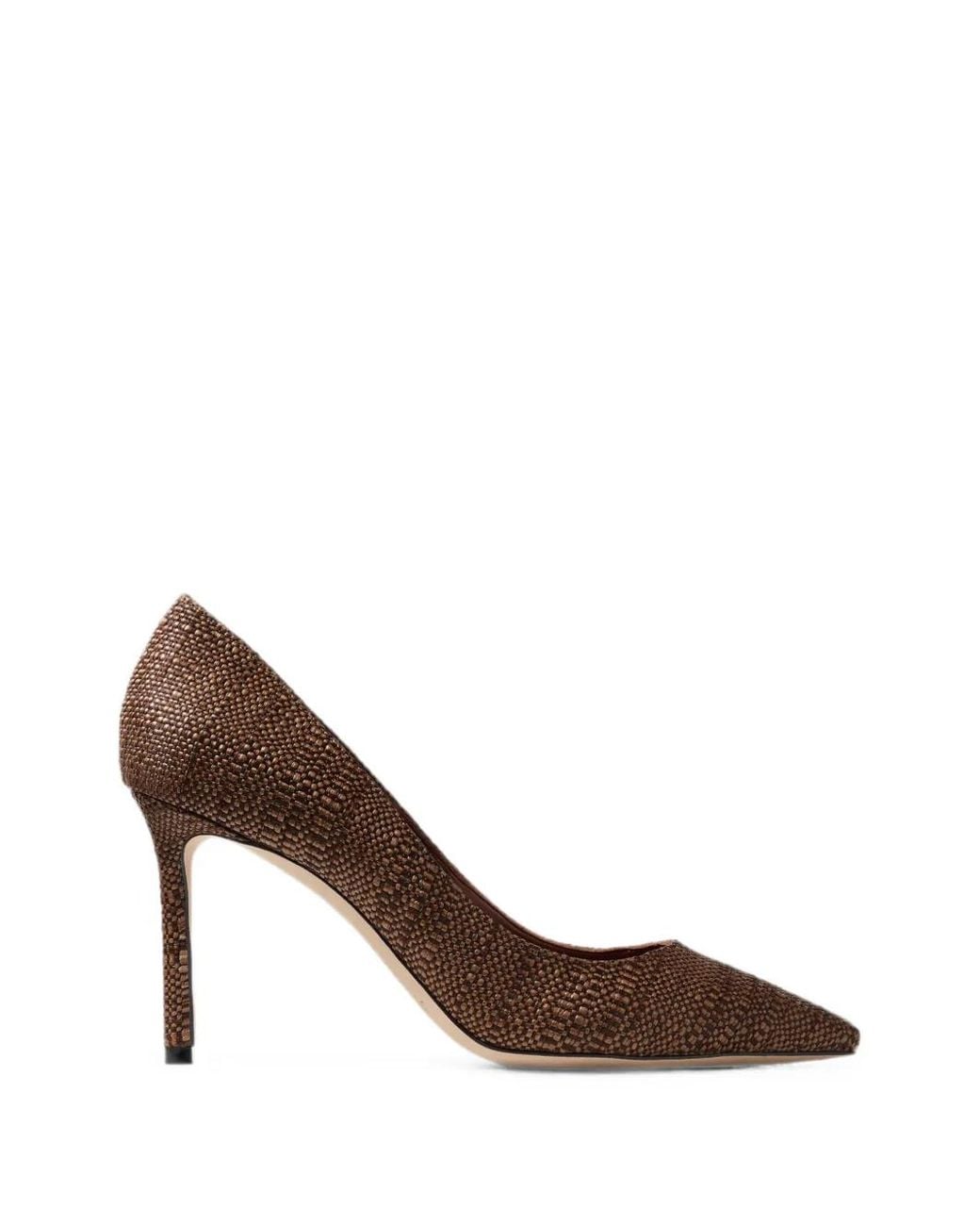 Jimmy Choo Brown Romy 85 Pumps