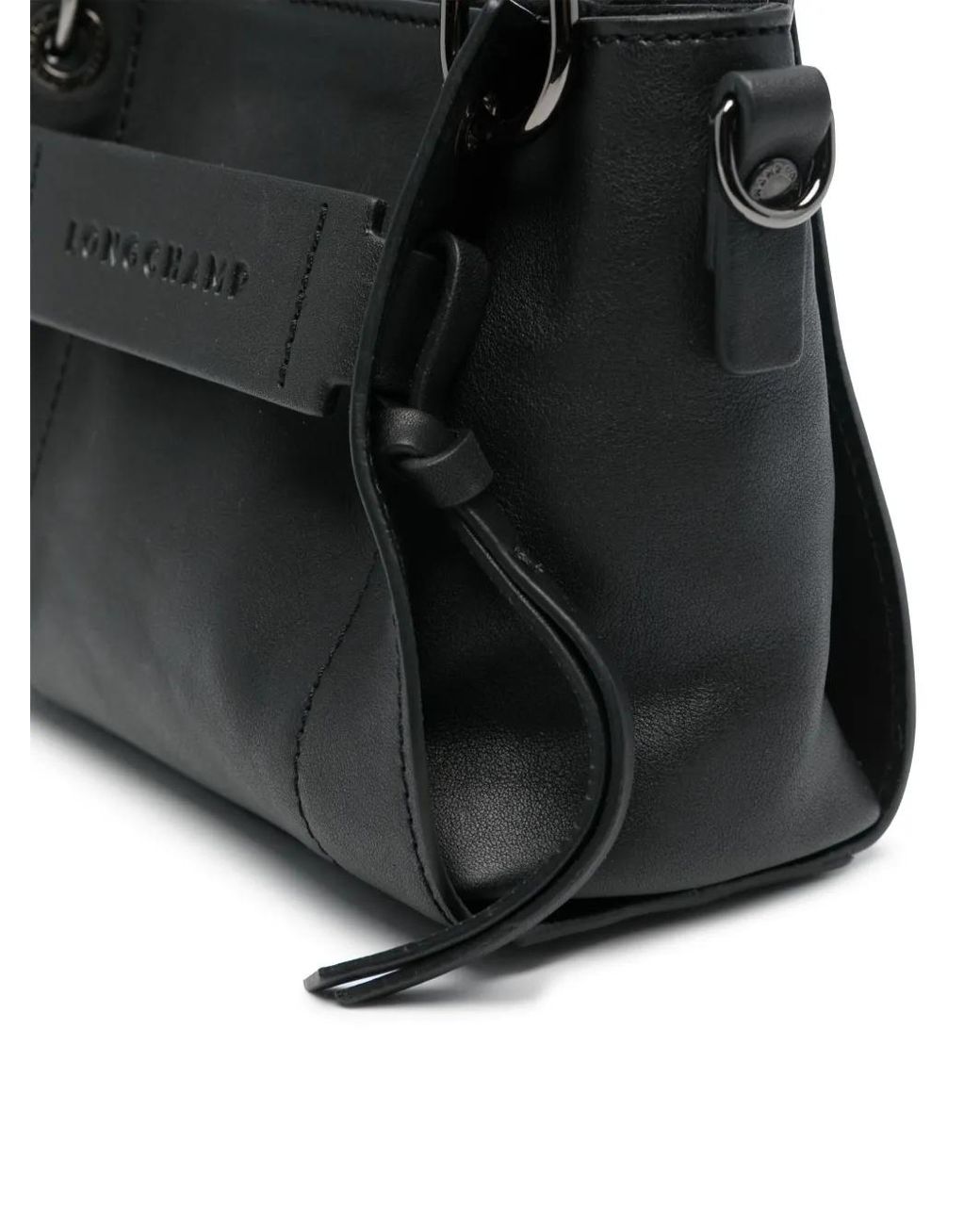 Longchamp Black Xs 3D Leather Tote Bag