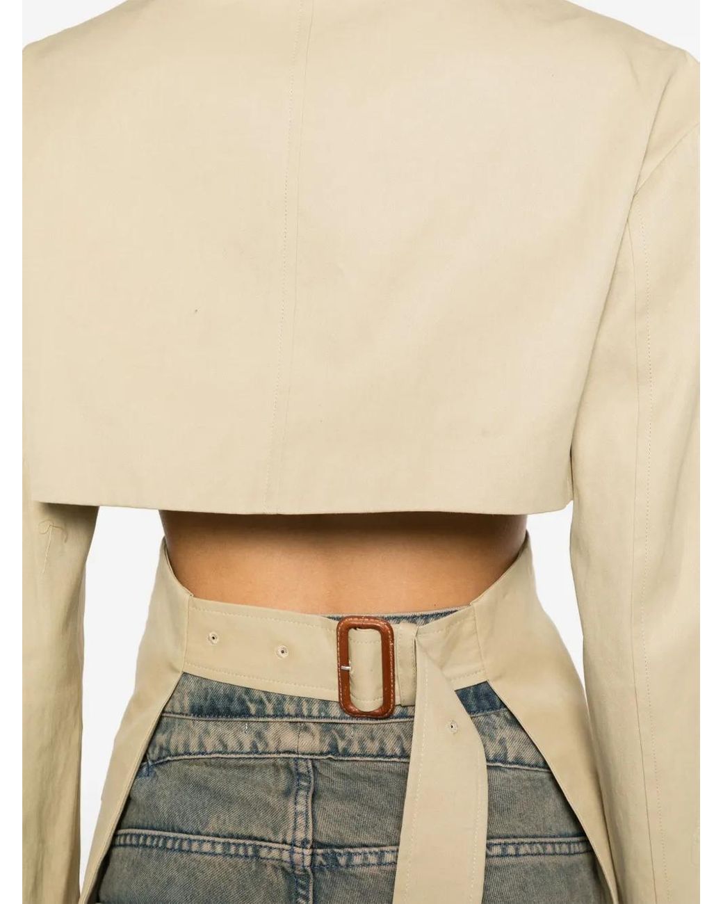 R13 Natural Double-Breasted Open-Back Blazer