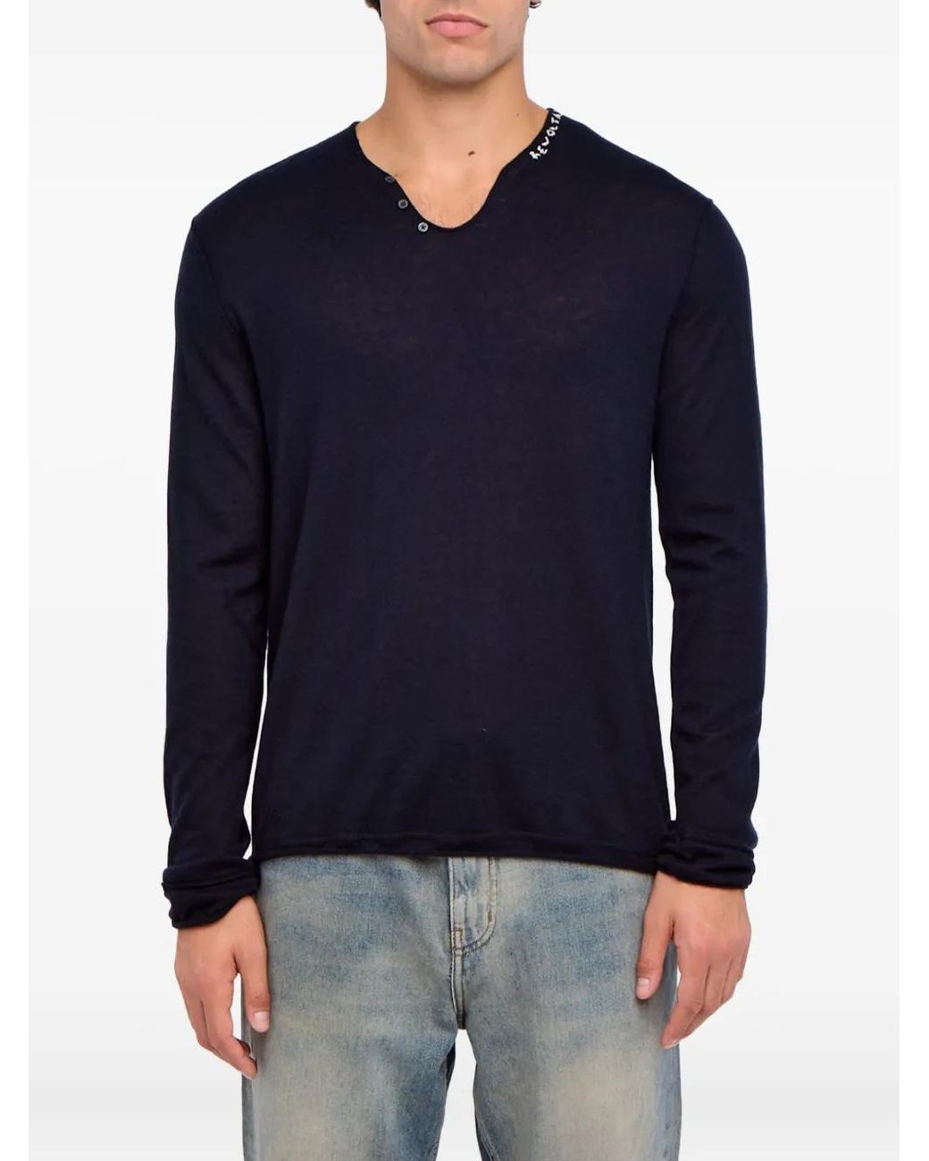 Zadig & Voltaire Blue Monastir Cashmere Sweater for men