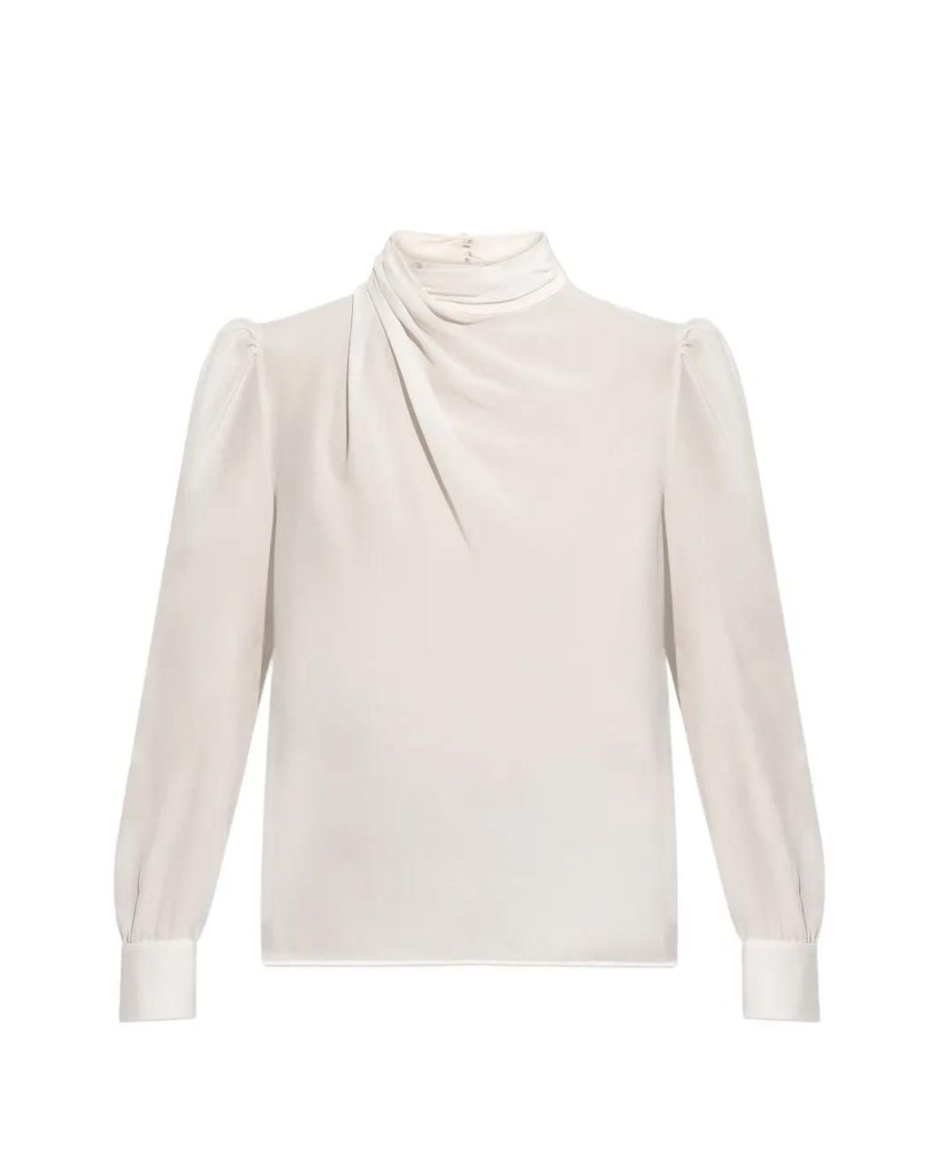 Alessandra Rich White Puff Sleeve Blouse