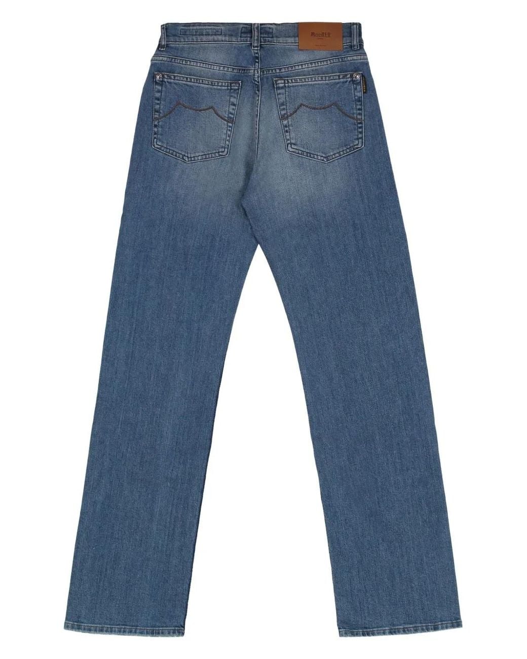 Moorer Blue Five-Pocket Design Jeans