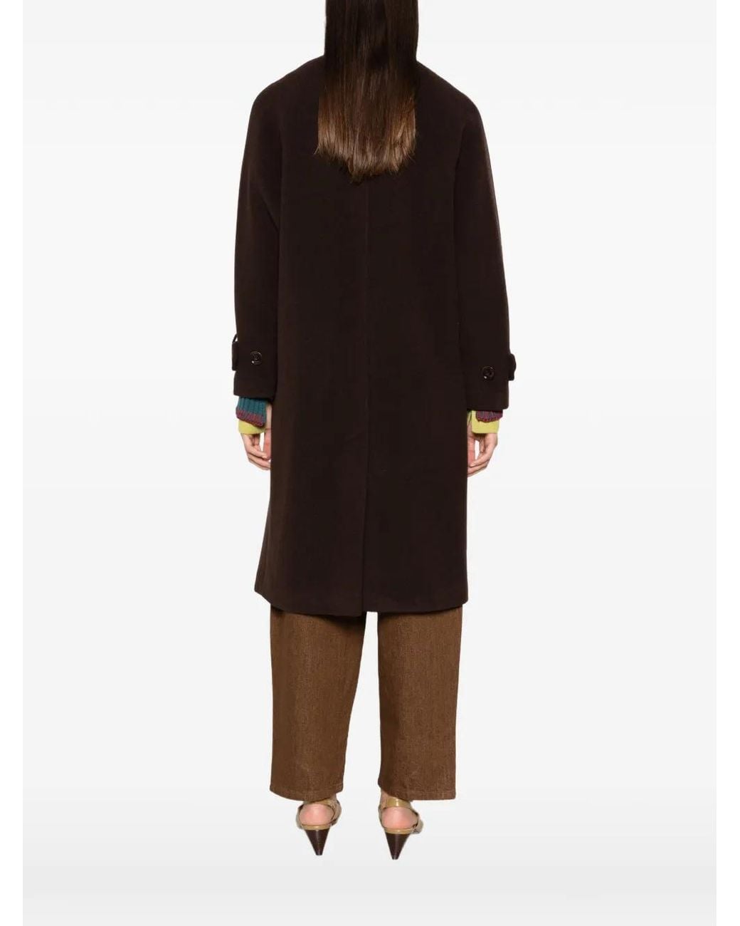 Sessun Black Bleeckett Double-Breasted High-Neck Coat