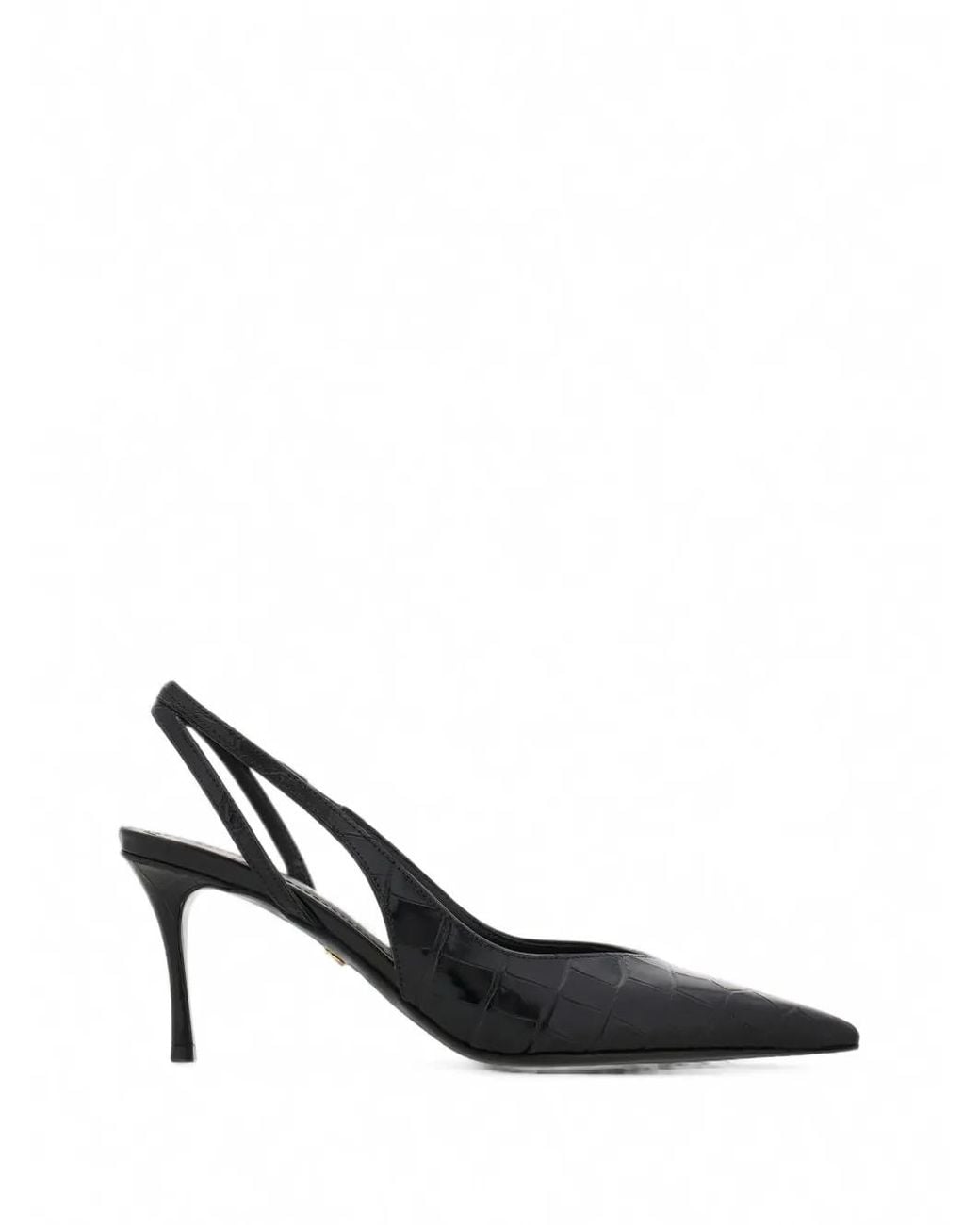 Ferragamo Black Mid Heel Slingback Pumps