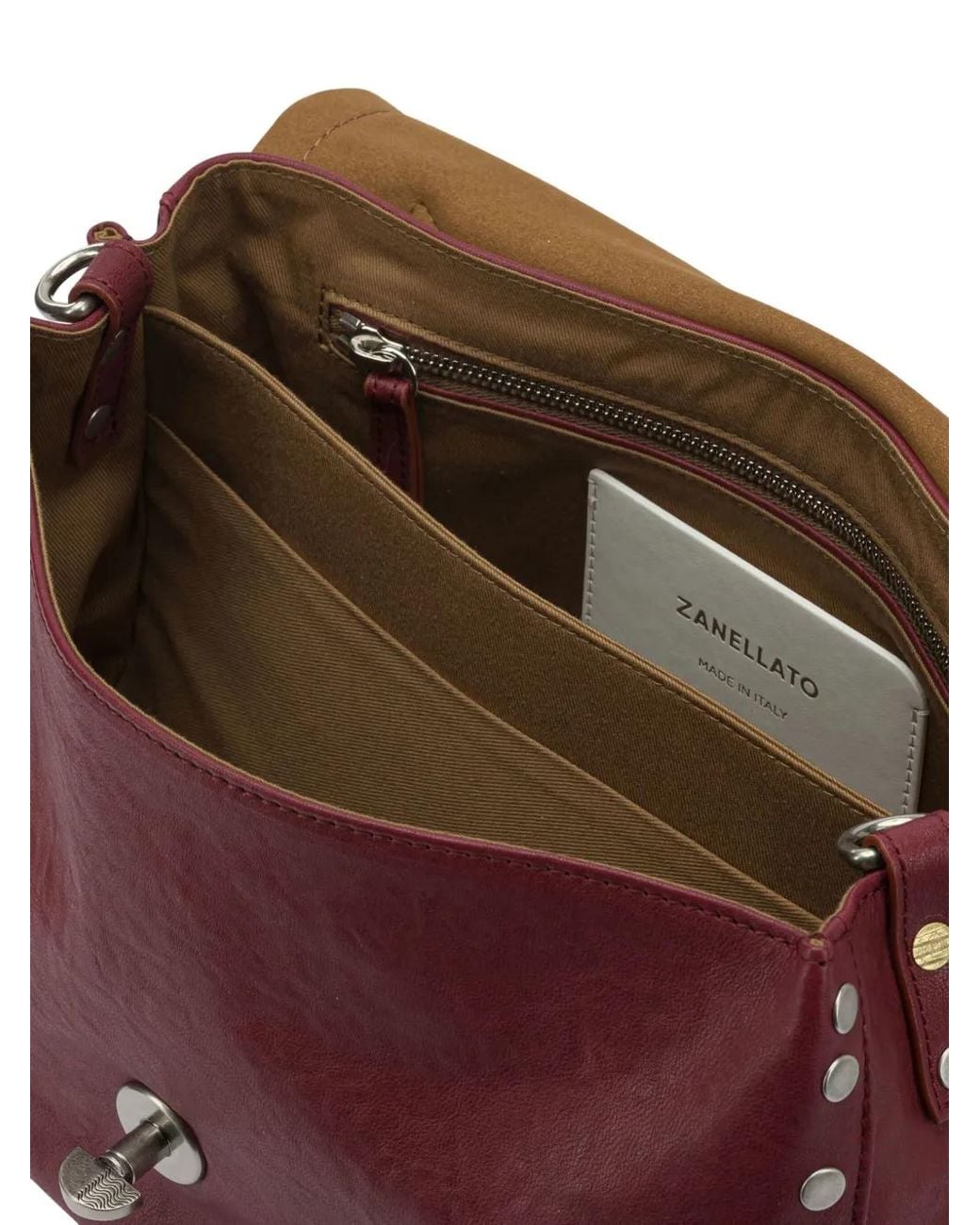 Zanellato Purple Small Postina Studded Tote Bag