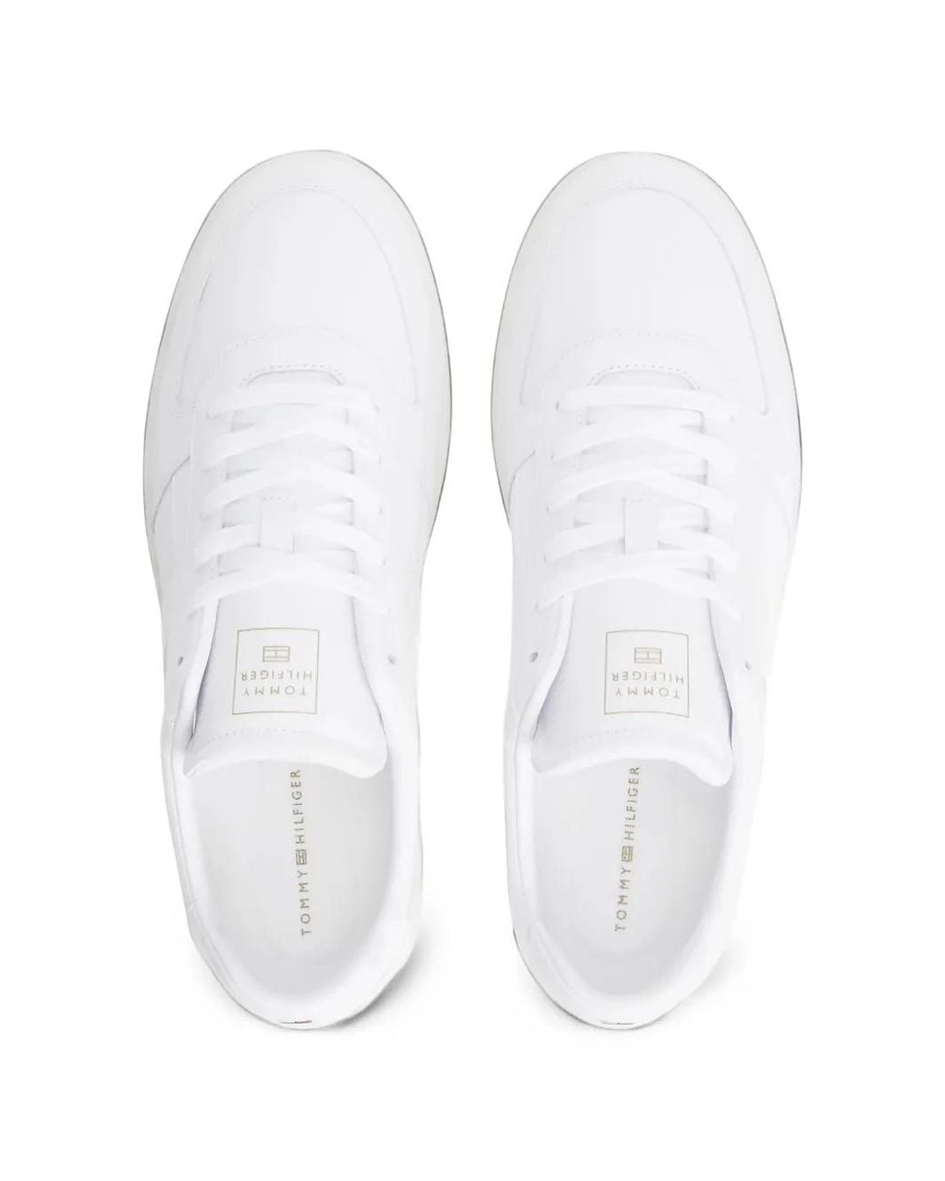 Tommy Hilfiger White Th Tribeca Leather Sneakers for men