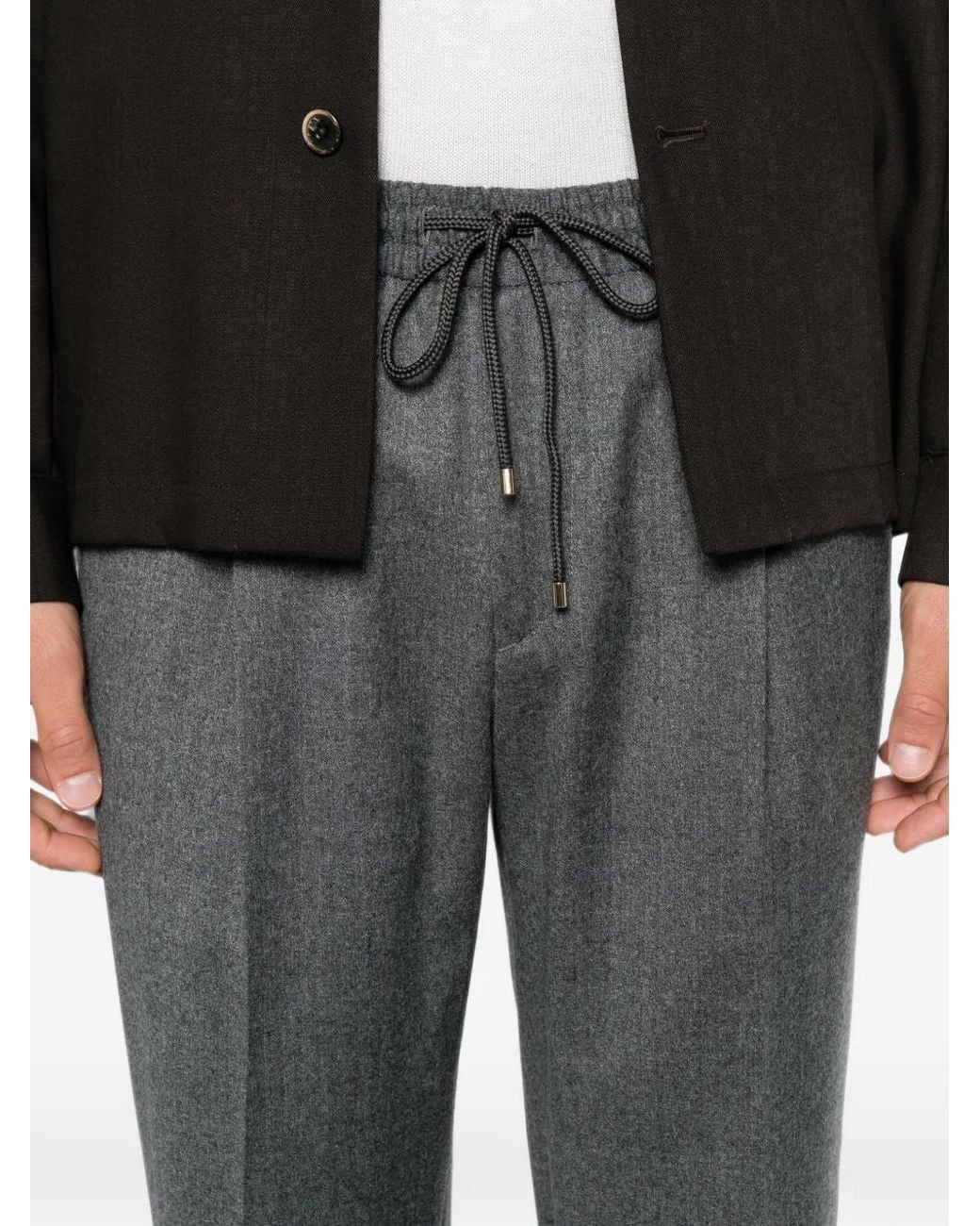 Briglia 1949 Gray Drawstring-Waist Trousers for men