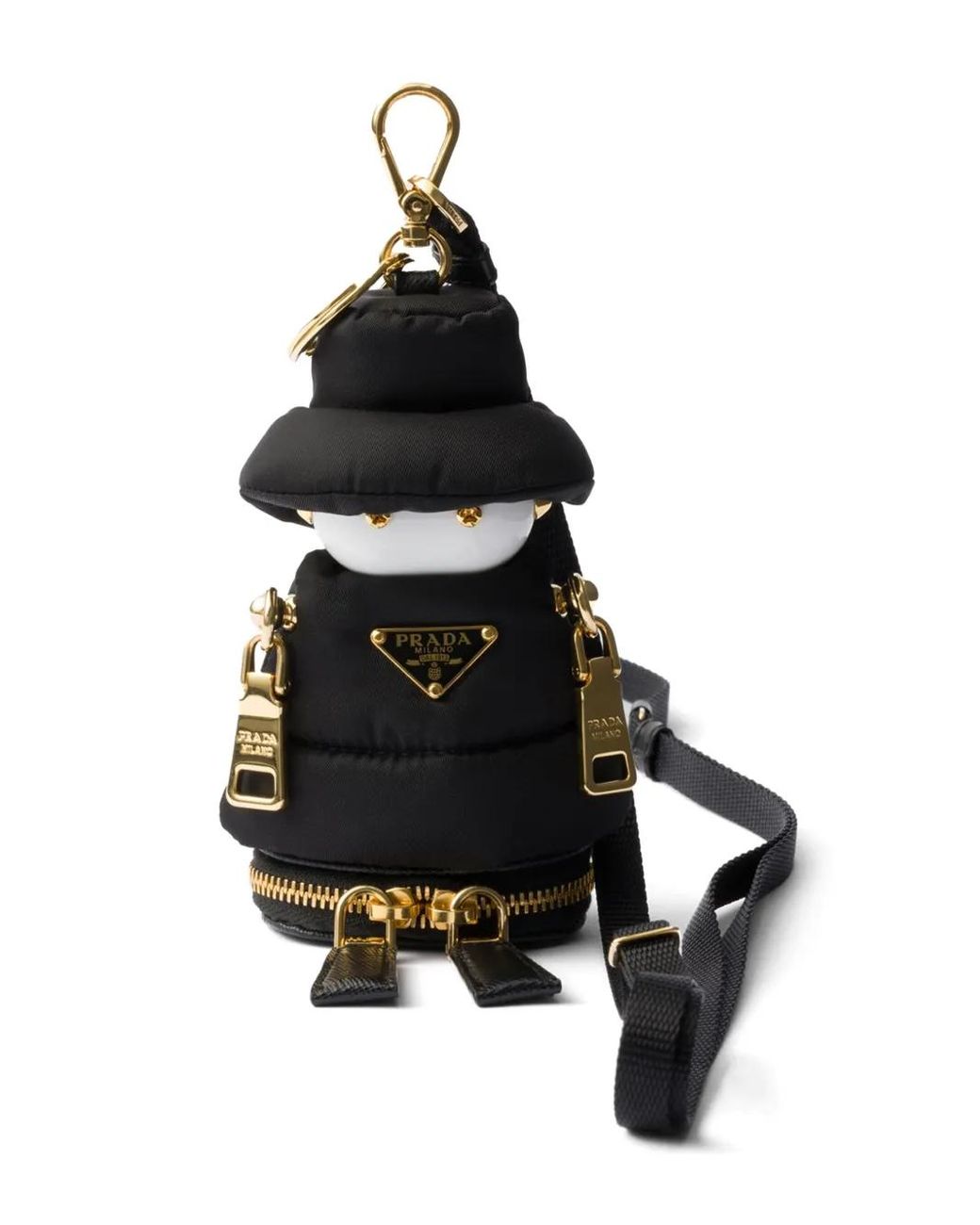 Prada Soft Robot Bag Charm in Black | Lyst