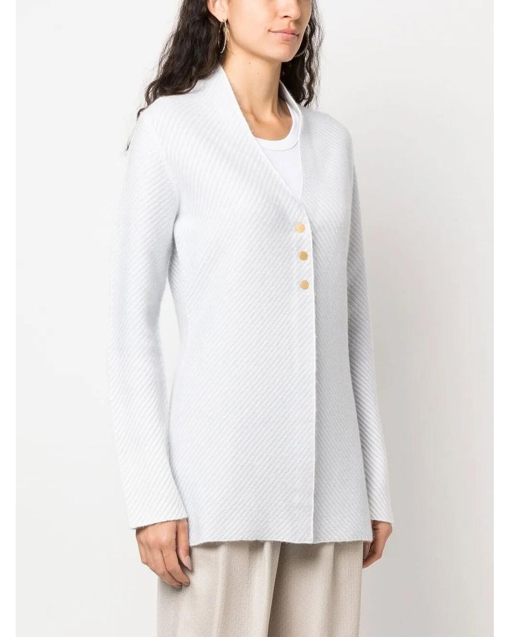 Giorgio Armani White Three Button Cardigan