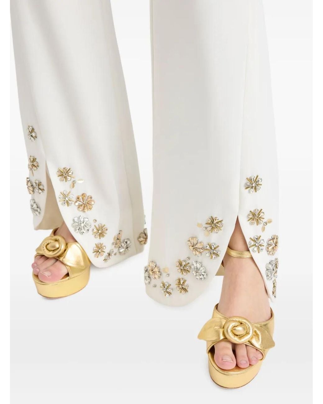 Cinq À Sept Tumbling Broek Met Bloemenprint En Split in het White