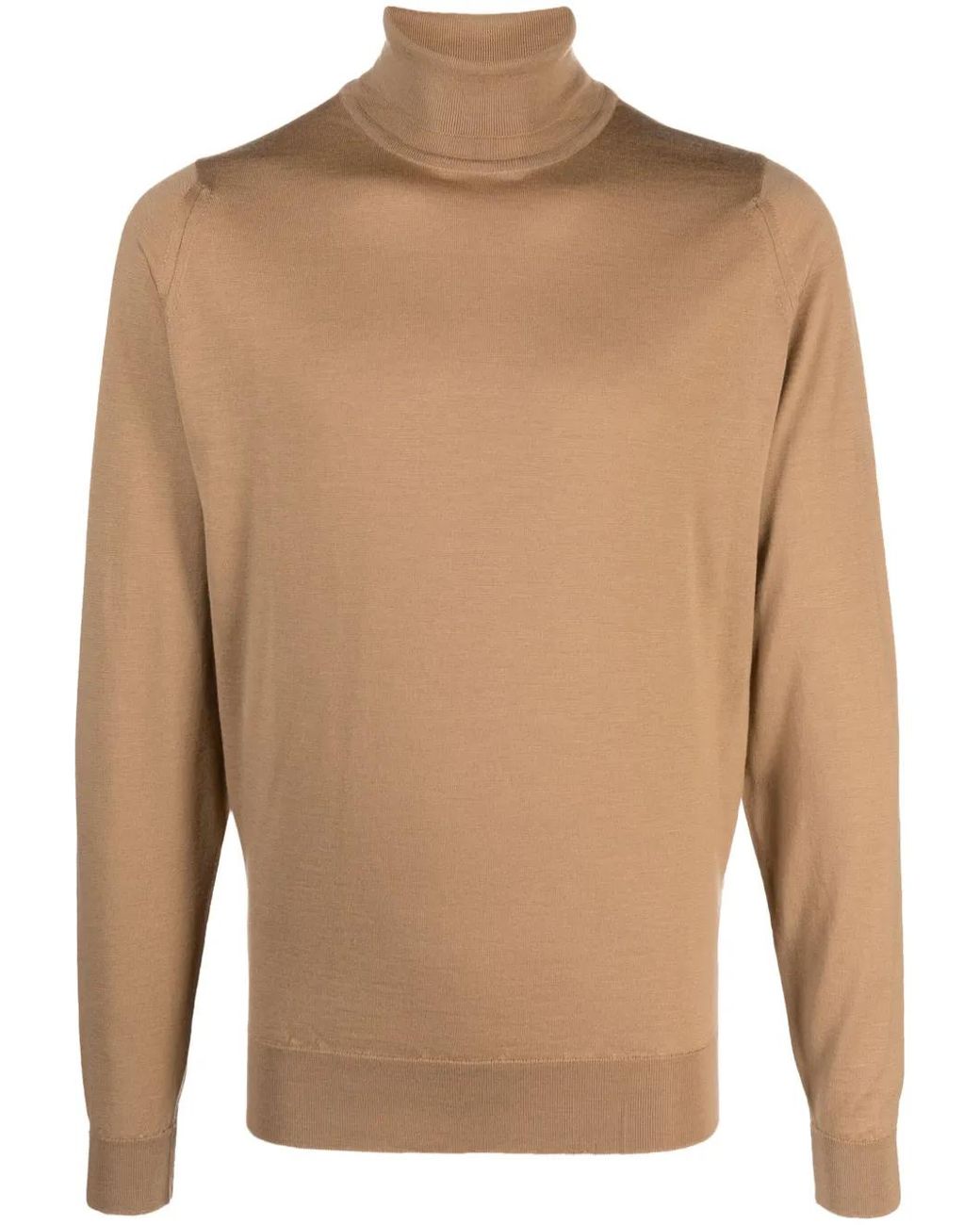John Smedley Brown Fine-Knit Wool Roll-Neck Jumper for men