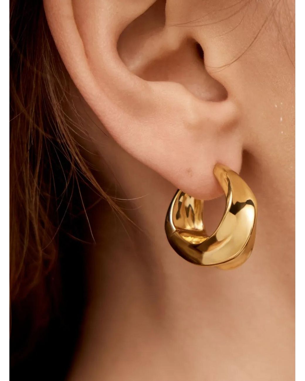Monica Vinader Brown Small Nomade Hoop Earrings