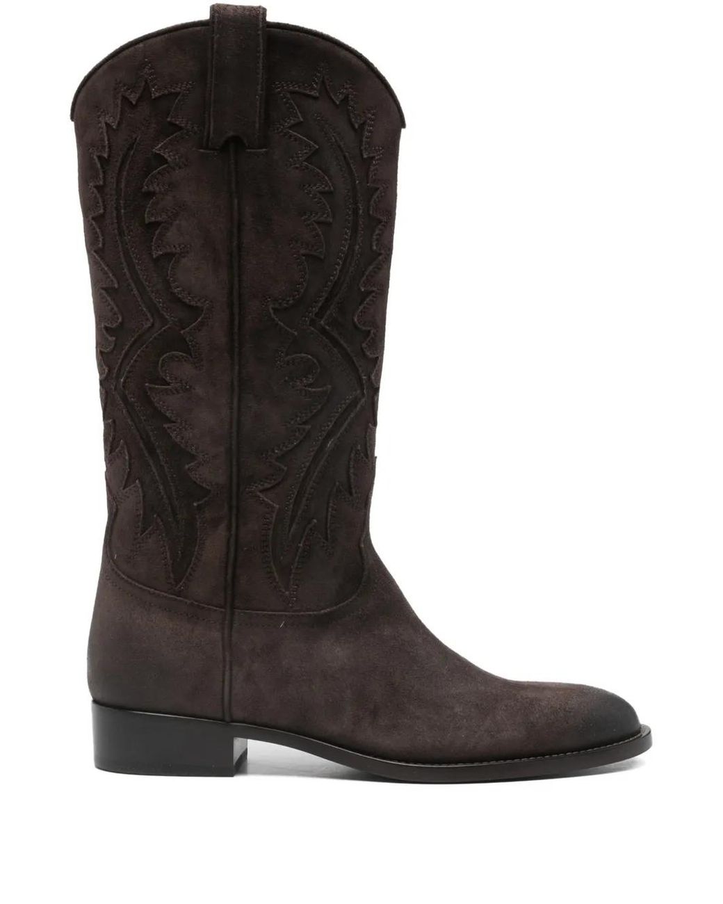 Sartore Black Suede Appliqué Boots