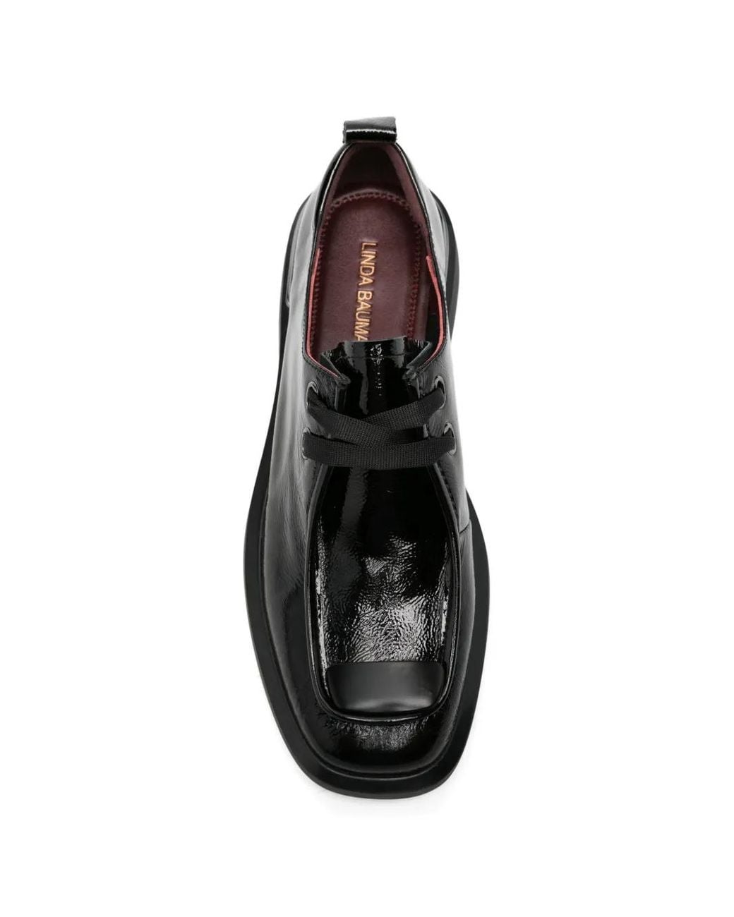 Linda Baumann Black Lace-Up Derby Shoes