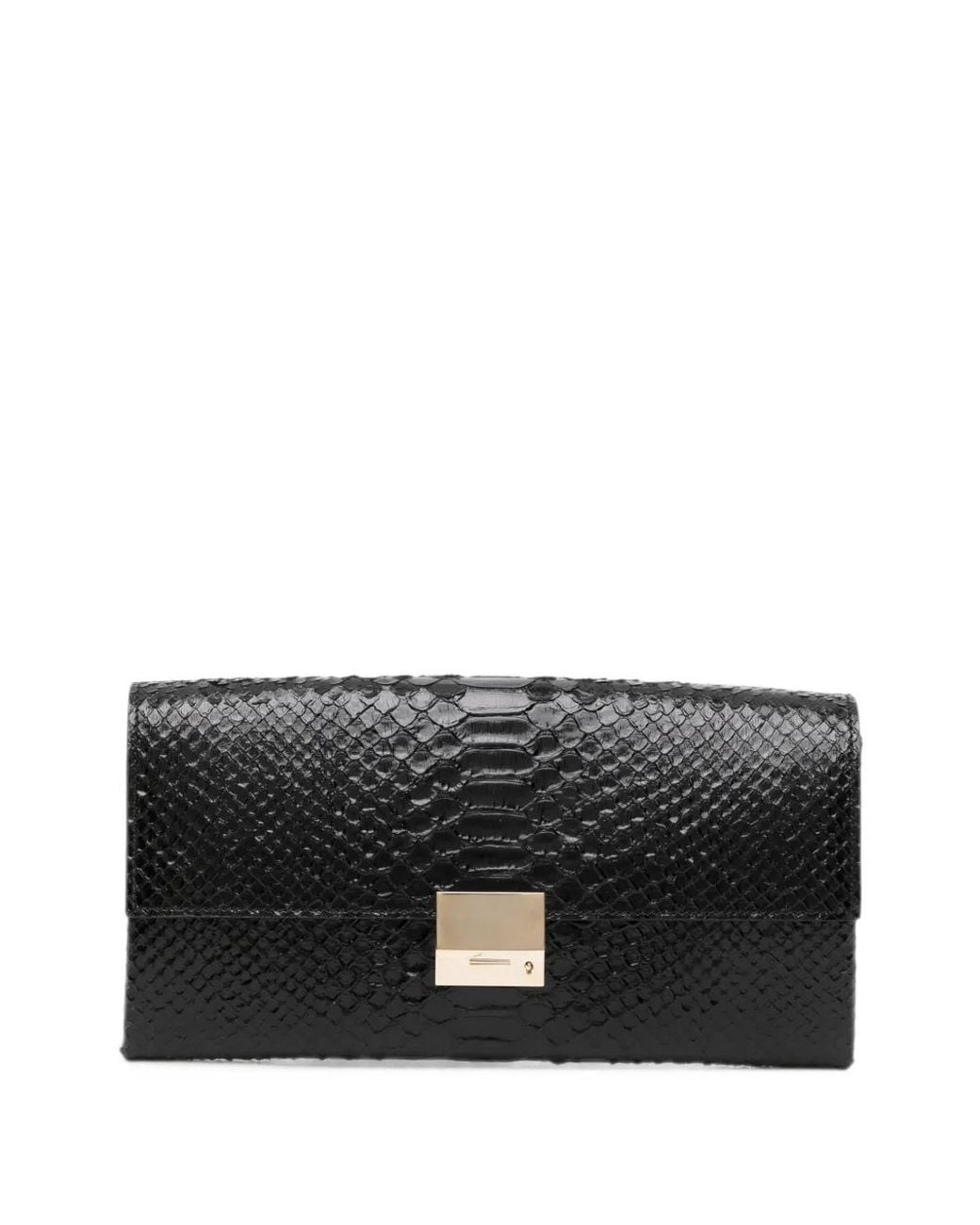 Tom Ford Black Python-Effect Leather Clutch Bag