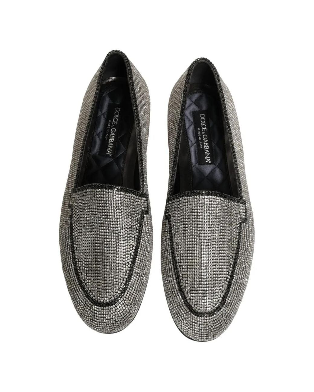 Dolce & Gabbana White Crystal-Embellished Loafers for men